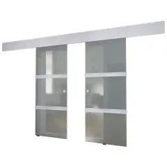 vidaXL Dvojna drsna vrata steklena