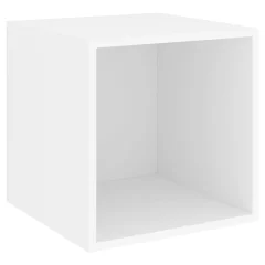 vidaXL Stenska omarica bela 37x37x37 cm iverna plošča