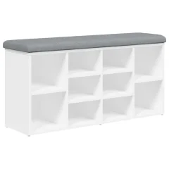 vidaXL Klop za čevlje bela 102x32x50 cm inženirski les