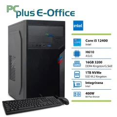 PCPLUS e-office Core i5-12400 16GB 1TB namizni računalnik + tipkovnica + miška