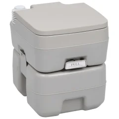 The Living Store Prenosno stranišče za kamping sivo 20+10 L - Kamping Stranišče
