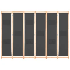 Paravan - Sobne pregrade 6-delni 240x170x4 cm sivo blago
